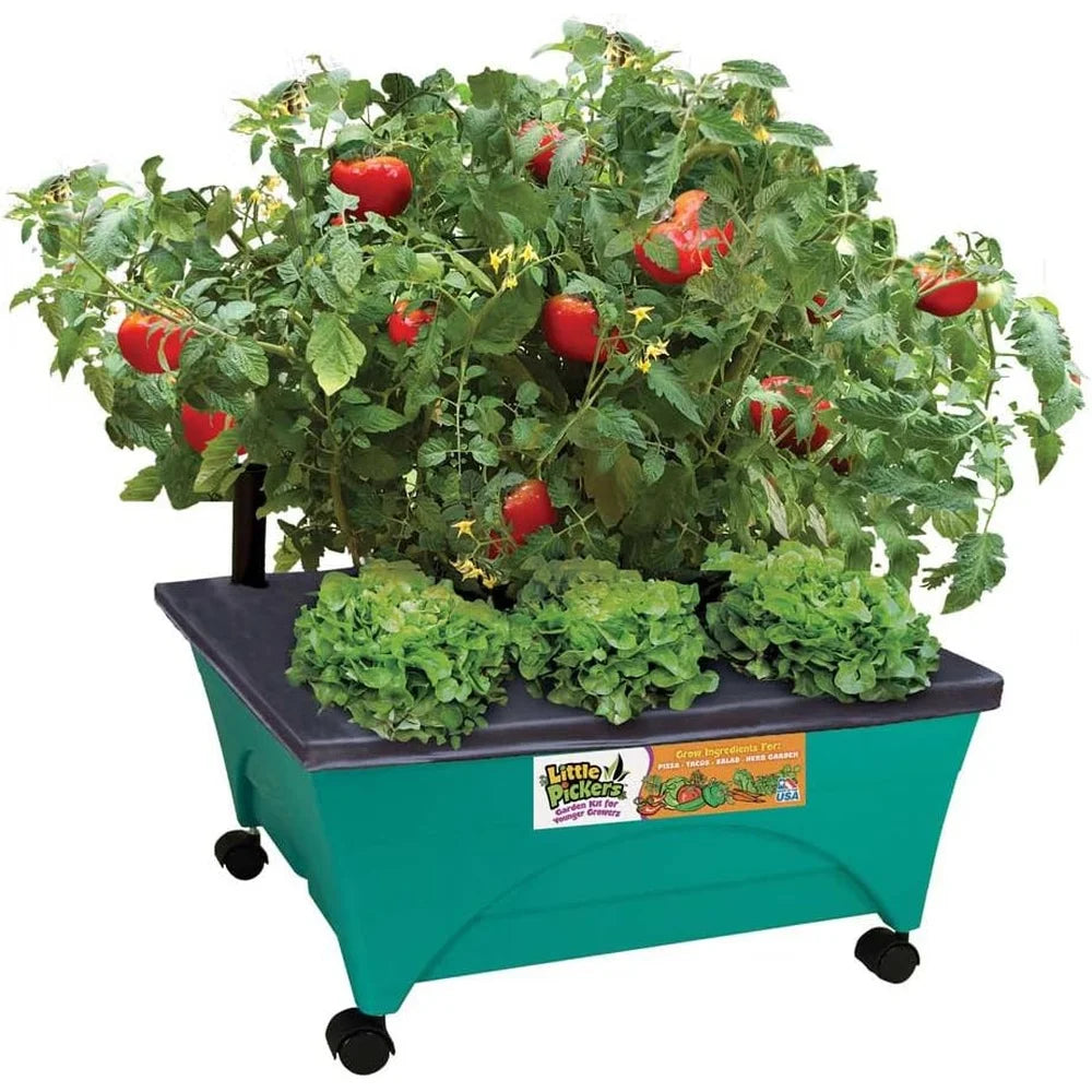XMSJ Mobile Raised Bed Grow Box For Kids Self Watering