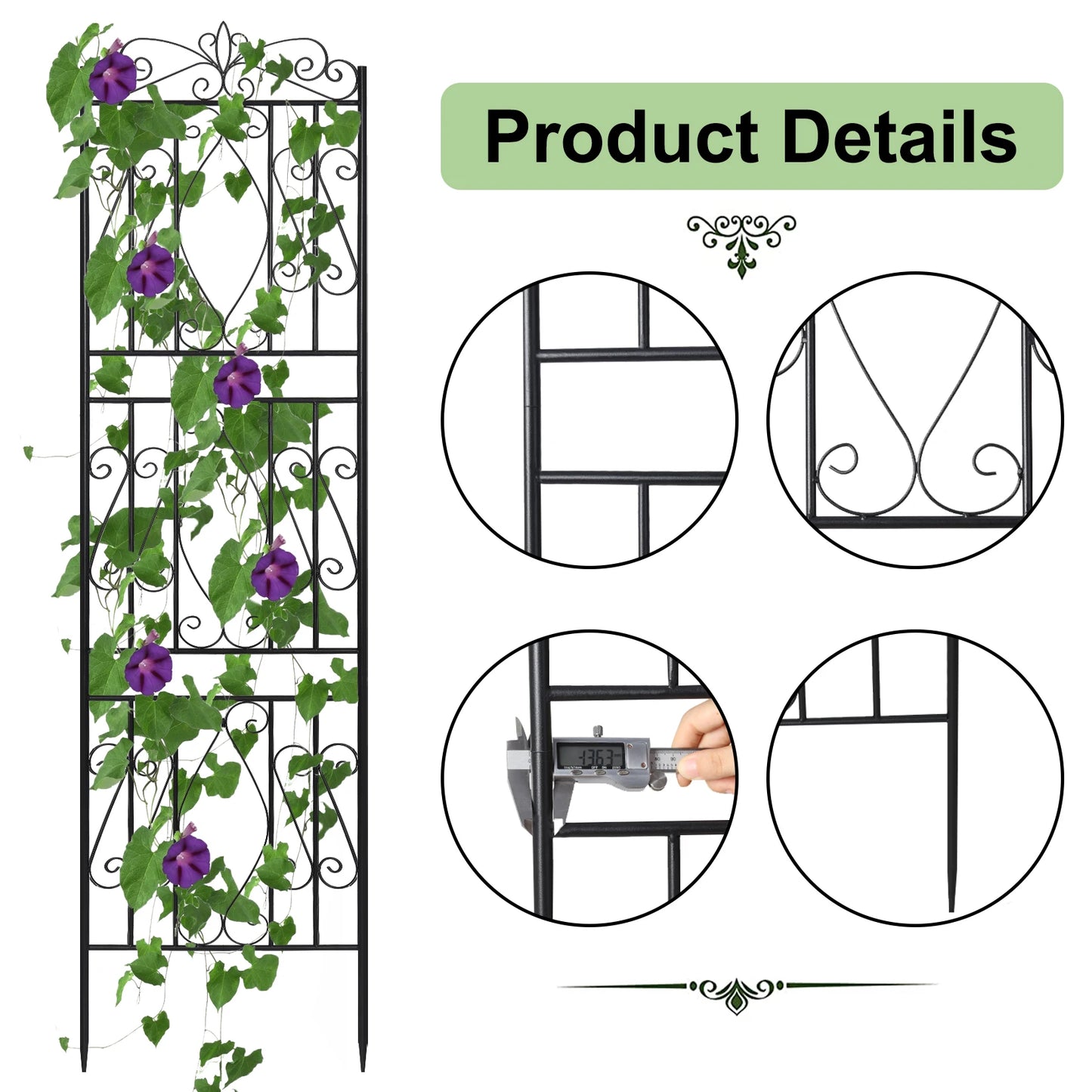 Feature Metal Garden Trellis Climbing Plants Outdoor Fence