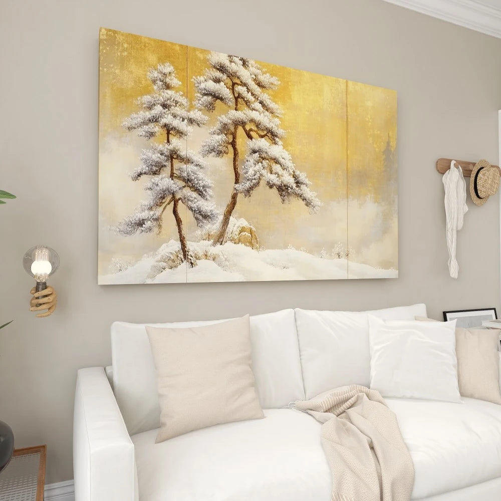 Pine Solid Wood Frame Canvas Wall Art