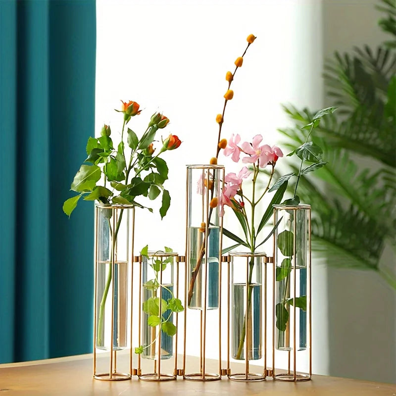 Warm Welcome Decor Test Tube Vase With 5 Tubes Stand