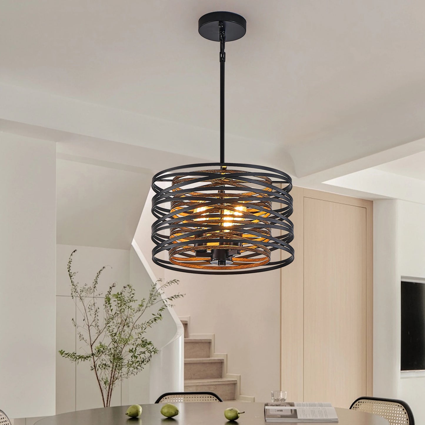 ARLGSITE Rustic Industrial Pendant Light 3-Light Chandelier