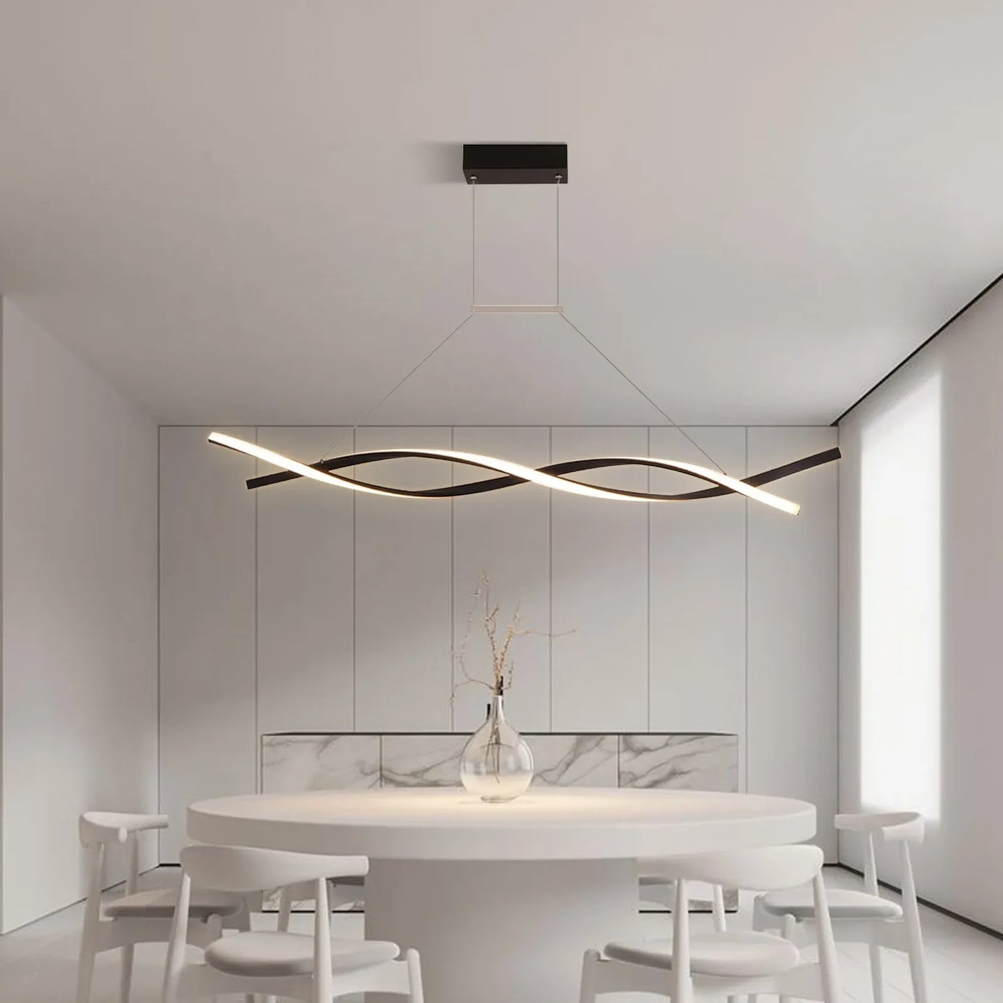 Bymaocar Pendant Light Remote Dimmable LED Dining Fixture