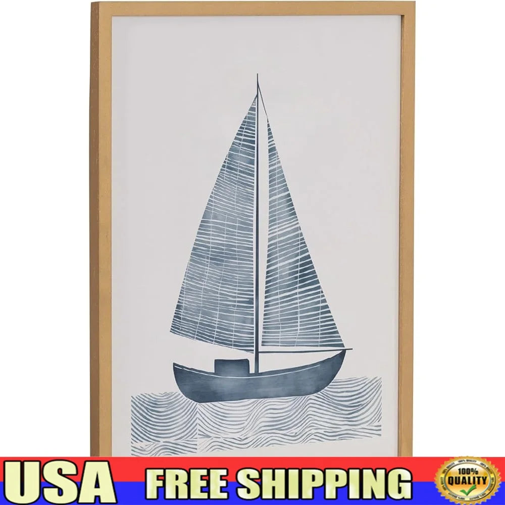 DUTRIEUX Nautical Sailboat Framed Wall Art Coastal Decor