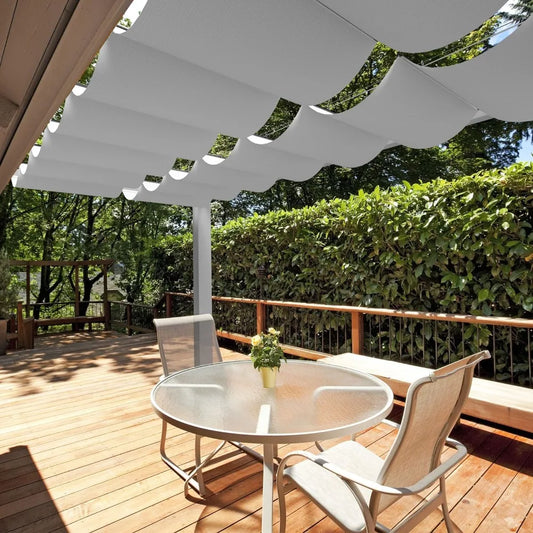 E and K Waterproof Pergola Shade Cover Retractable Canopy