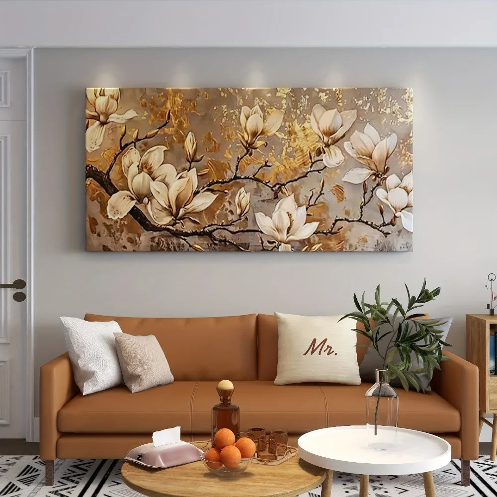 Hign Concerned Golden Lily Canvas Art Large Wall Mural