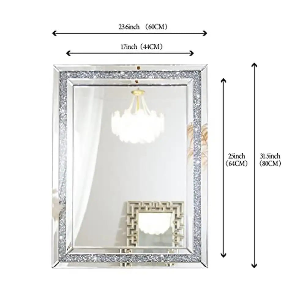 DUTRIEUX Crushed Diamond Beveled Wall Mirror Modern Decor