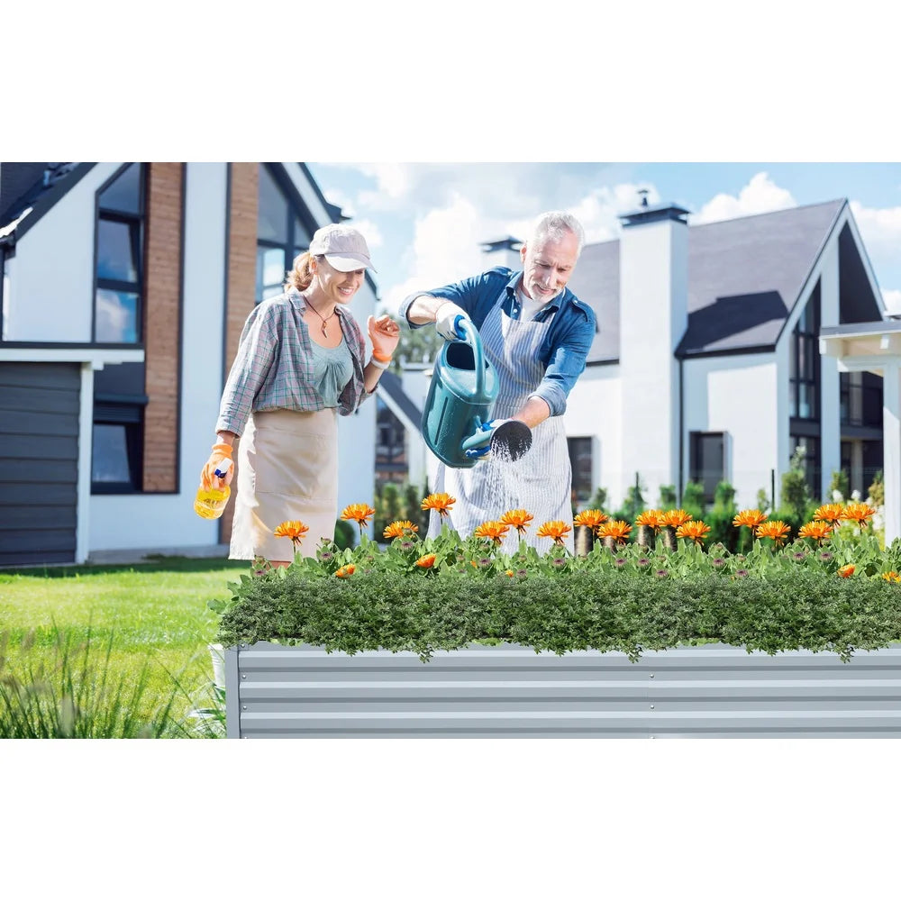 XMSJ Galvanized Steel Raised Garden Bed Rustproof Planter