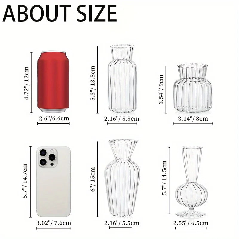 Warm Welcome Decor Modern Glass Vase Set Bud Vases