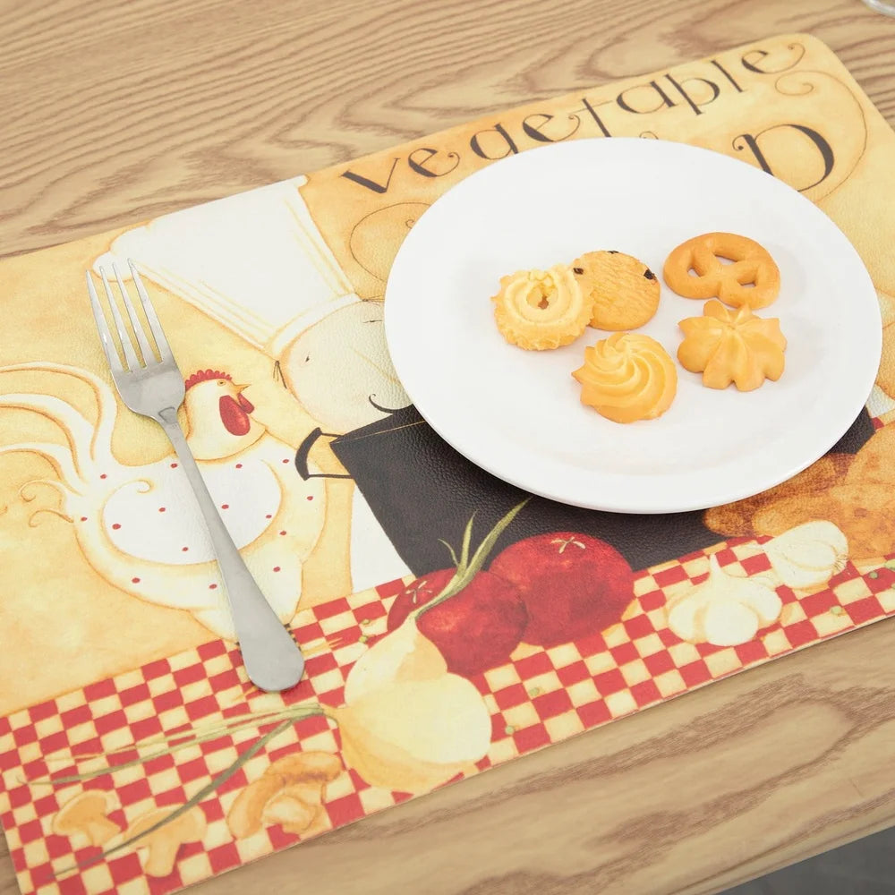 Warm Welcome Decor Vinyl Placemats Set 4 Heat Resistant