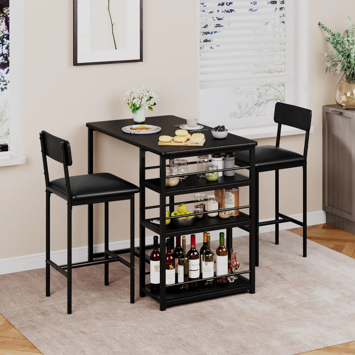 Warm Welcome Decor 2 Person Dining Table Set With Chairs