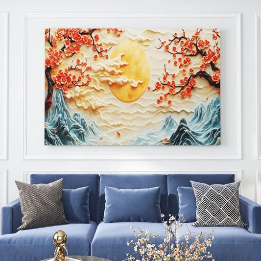 Canvas Wall Art Pine Frame For Living Room