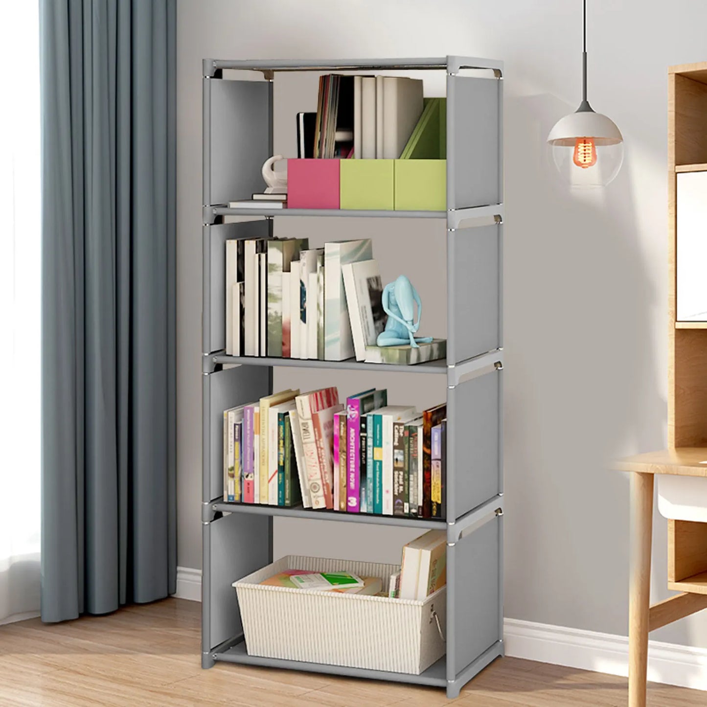 General Use Four-Layer Ladder BookcaseStorageUnit ShelvingUnit Rack Durable Display Stand
