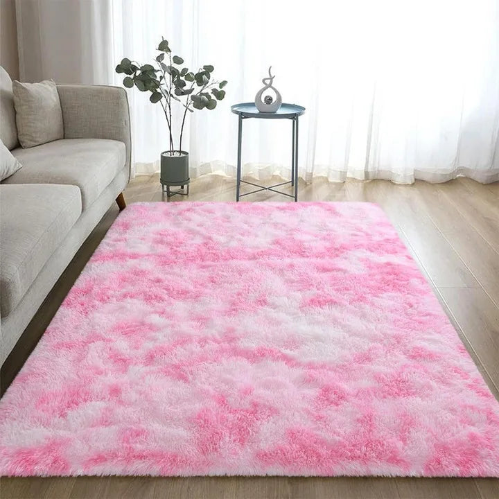 Lochas Plush Velvet Rugs Tie Dye Shaggy for Living Room