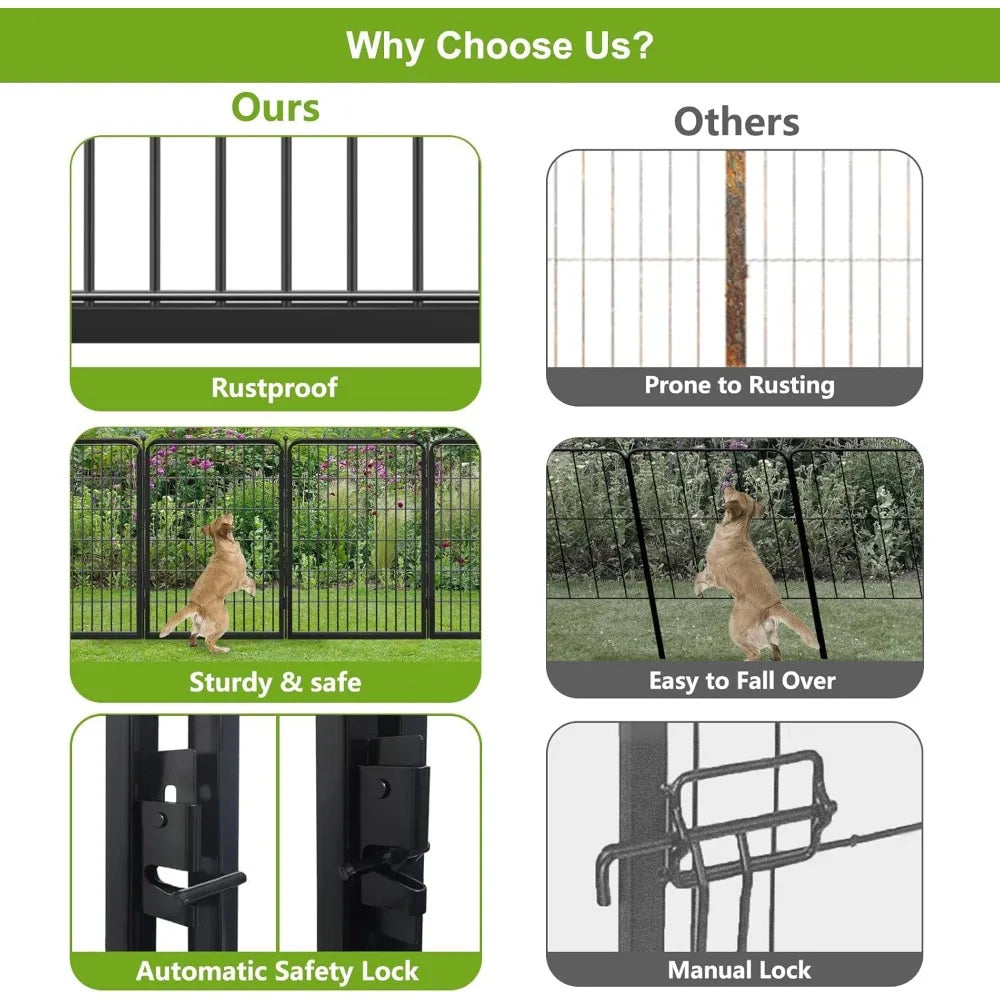 ZUIYU Garden Fence With Gate No Dig Animal Barrier Rabbit
