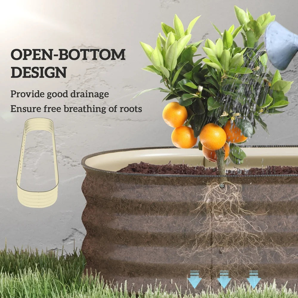 XMSJ Galvanized Raised Garden Bed Kit Modular Planter