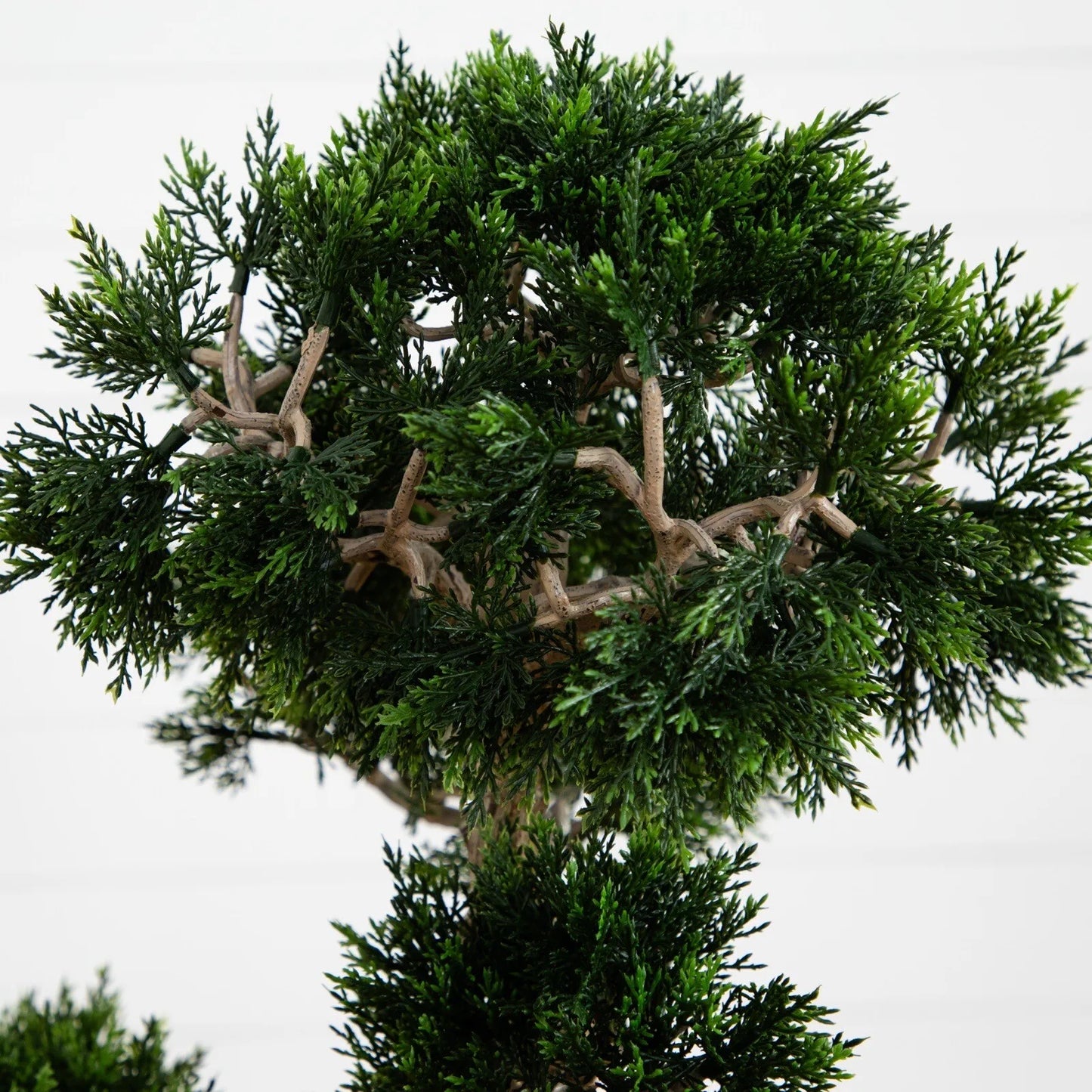 Nearly Natural Artificial Cedar Bonsai In Square Black Vase