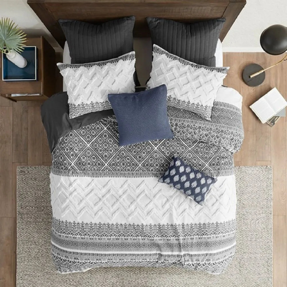 Cotton Duvet Cover Set Chenille Tufting Bedding Collection
