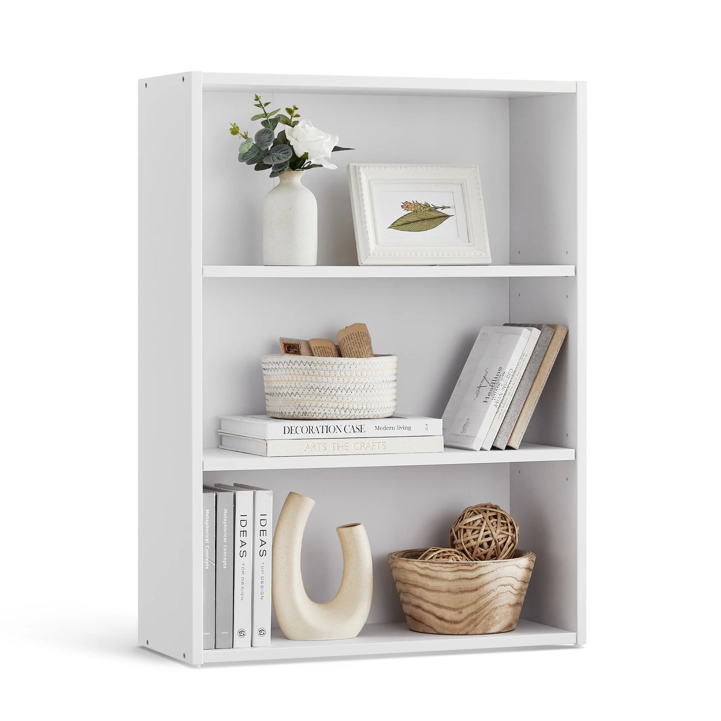VASAGLE CUSTOS 3-Tier Bookshelf Open Storage for Living Room