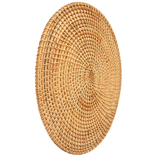 Warm Welcome Decor Handwoven Rattan Placemats Round Mats