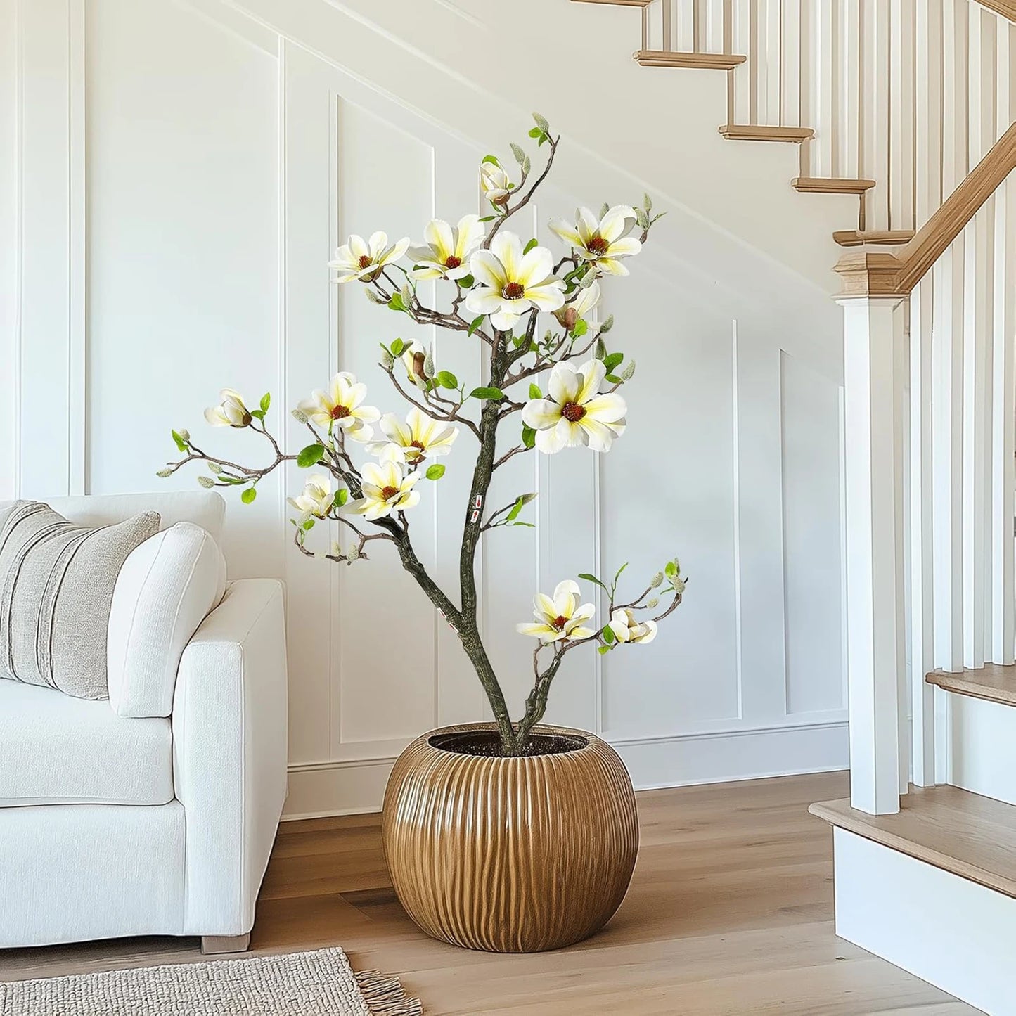 Guangdong Artificial Magnolia Plant With LED Light For Decor