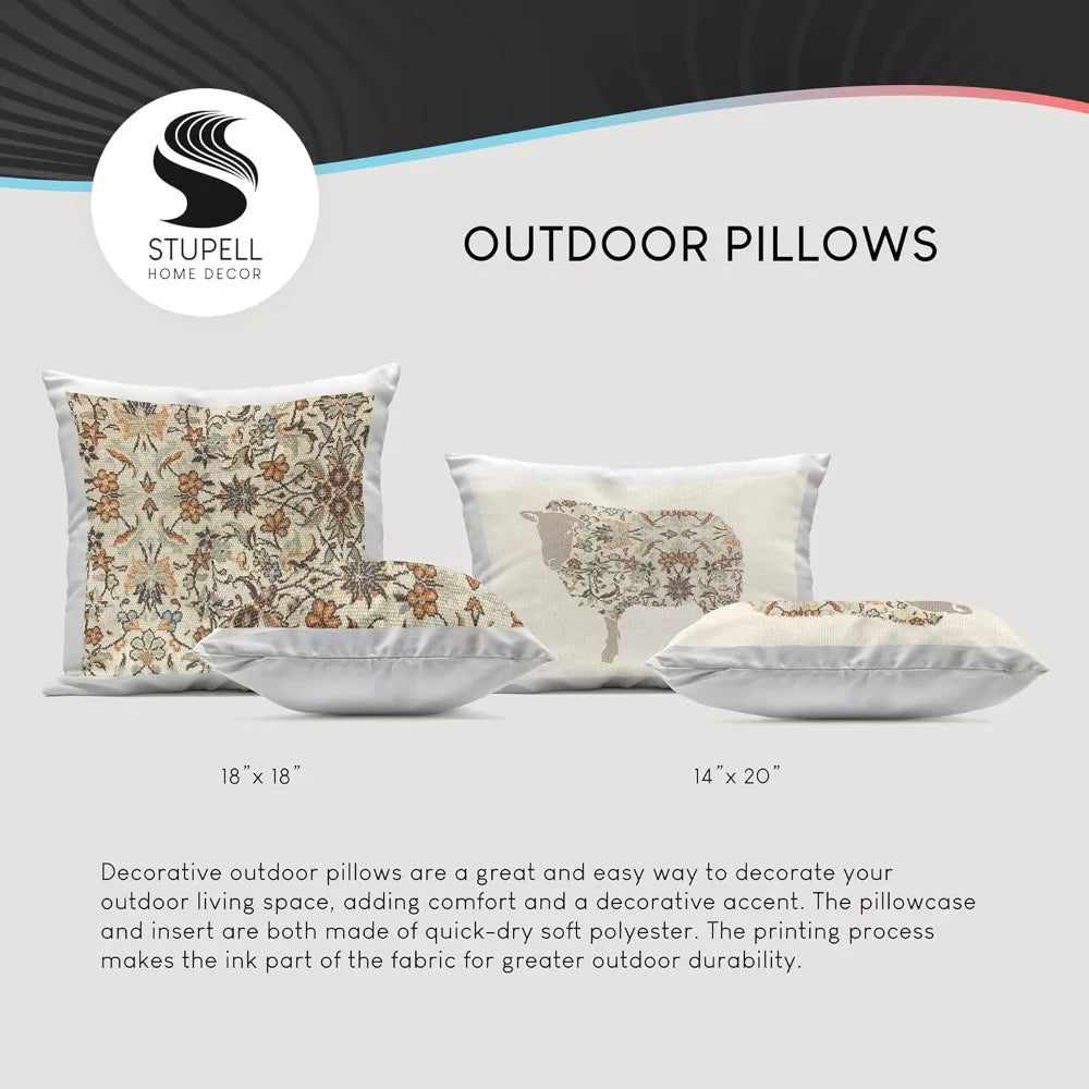Paul Brent Sea Life Abstract Outdoor Throw Pillow Set