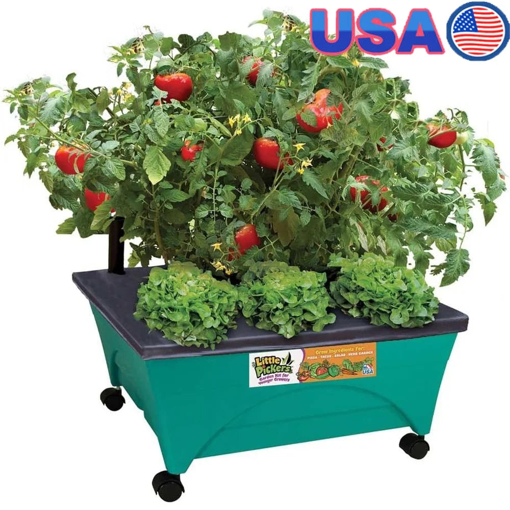 XMSJ Mobile Raised Bed Grow Box For Kids Self Watering
