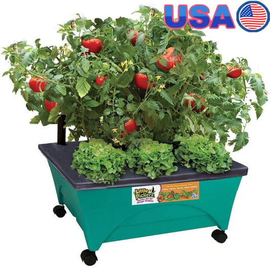 XMSJ Mobile Raised Bed Grow Box For Kids Self Watering