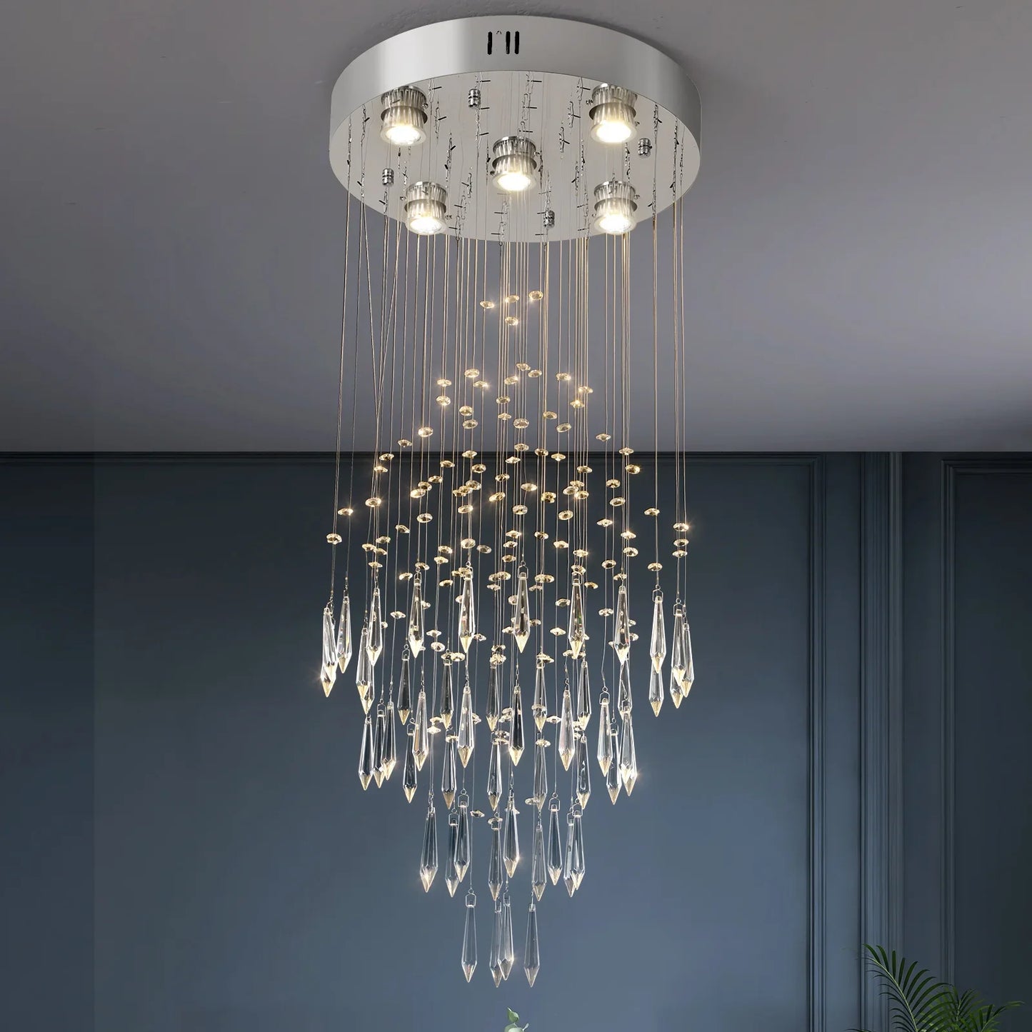 GreeLustr Crystal Droplight Led Pendant Light Chandelier