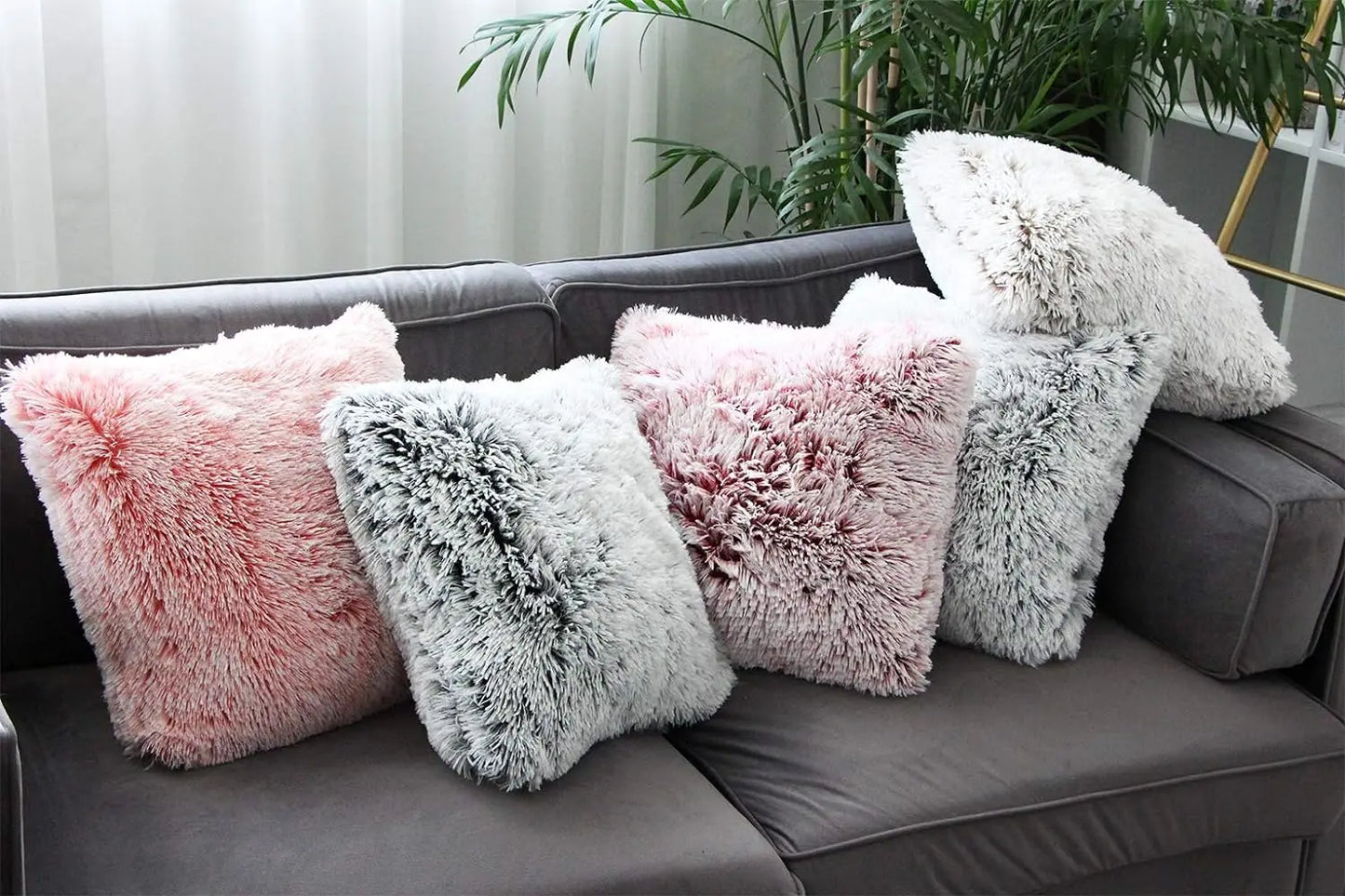 Craft of Weaving Fluffy Accent Pillow Cover Faux Fur Throw