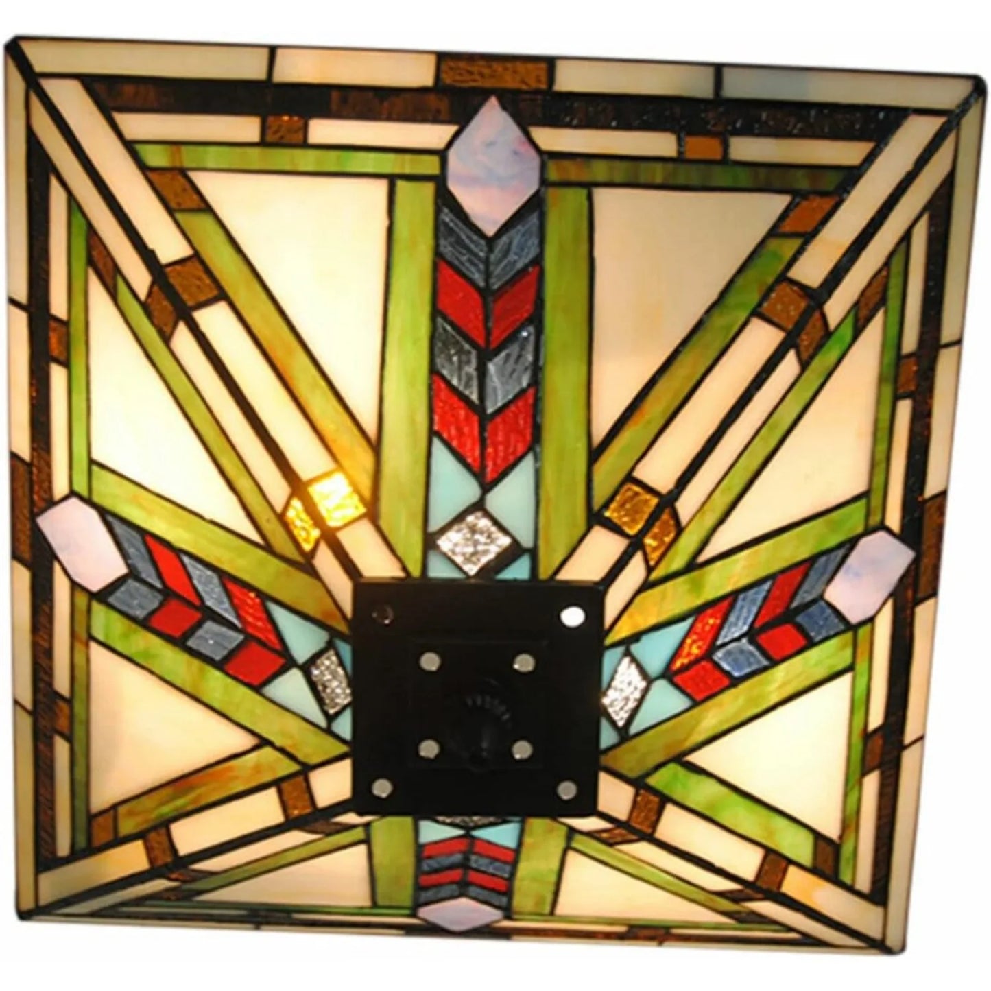 Tiffany Mission Style Semi Flush Ceiling Light Two Light