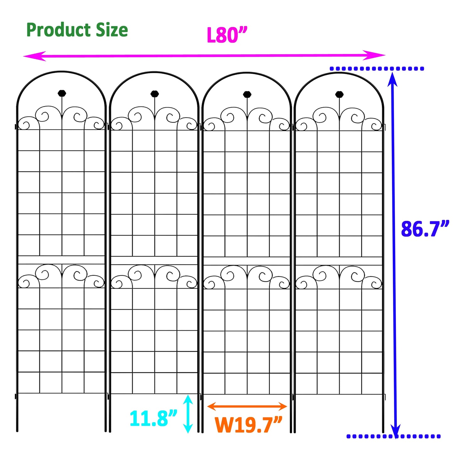 Metal Garden Trellis For Climbing Plants 4 Pack Outdoor