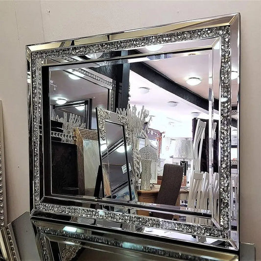 DUTRIEUX Crushed Diamond Beveled Wall Mirror Modern Decor