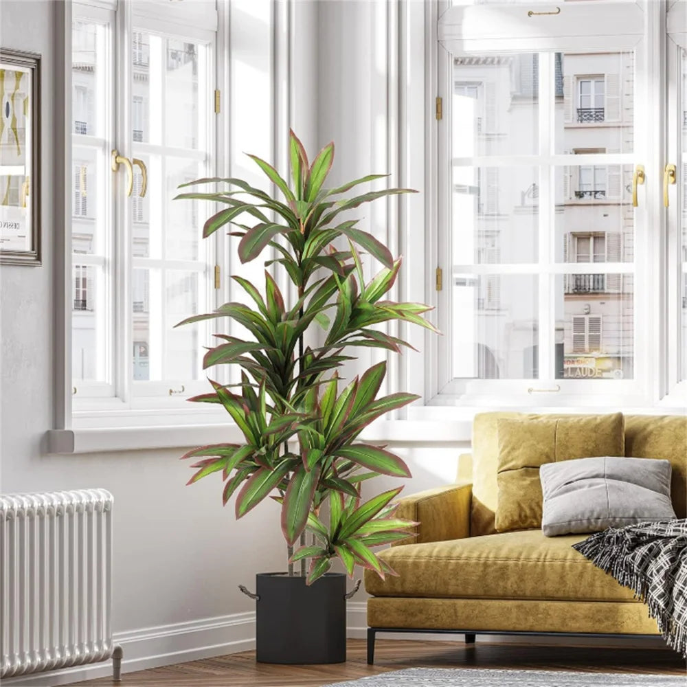 HiMISCN Artificial Dracaena Plant Fake Tree In Pot Decor