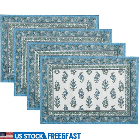 Warm Welcome Decor Coastal Paisley Placemats Indoor Outdoor