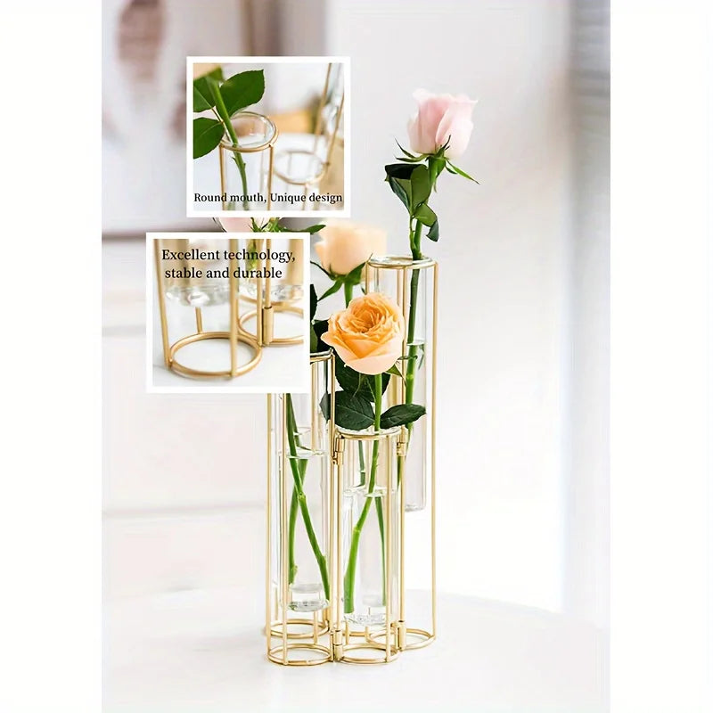 Warm Welcome Decor Test Tube Vase With 5 Tubes Stand