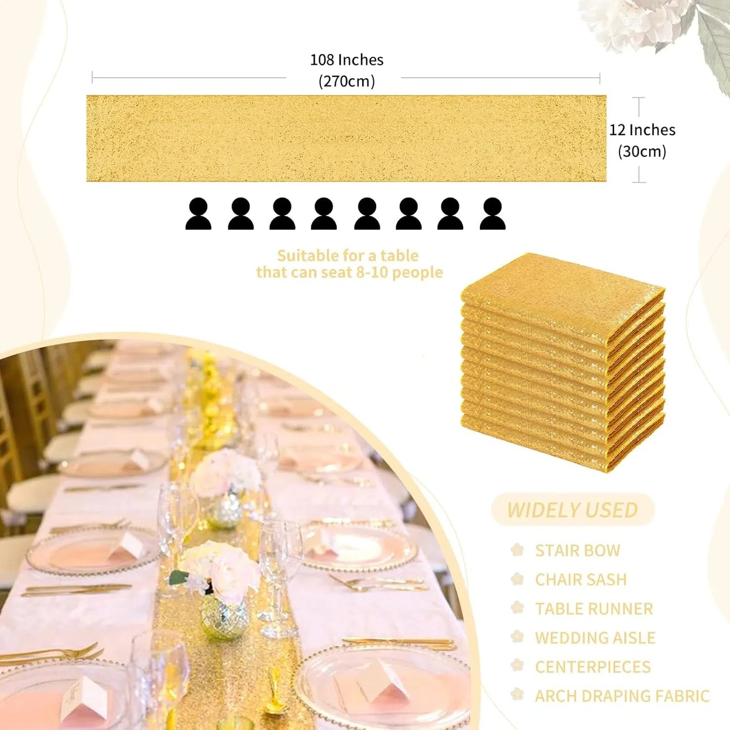 Warm Welcome Decor Sequin Table Runner Wedding Banquet