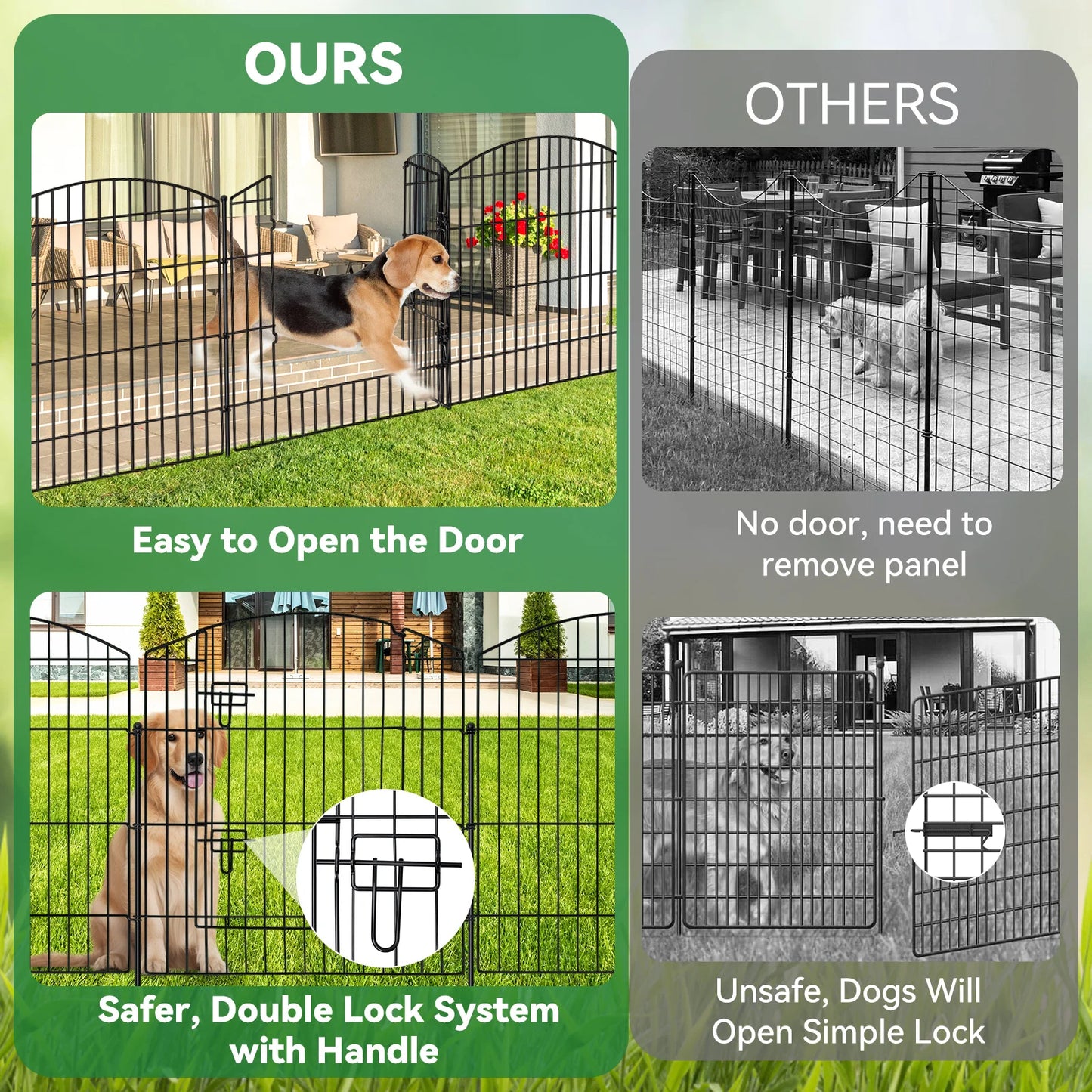 No Dig Decorative Garden Fence With Gate Outdoor Easy Setup