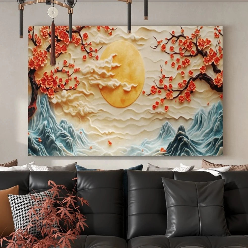 Canvas Wall Art Pine Frame For Living Room