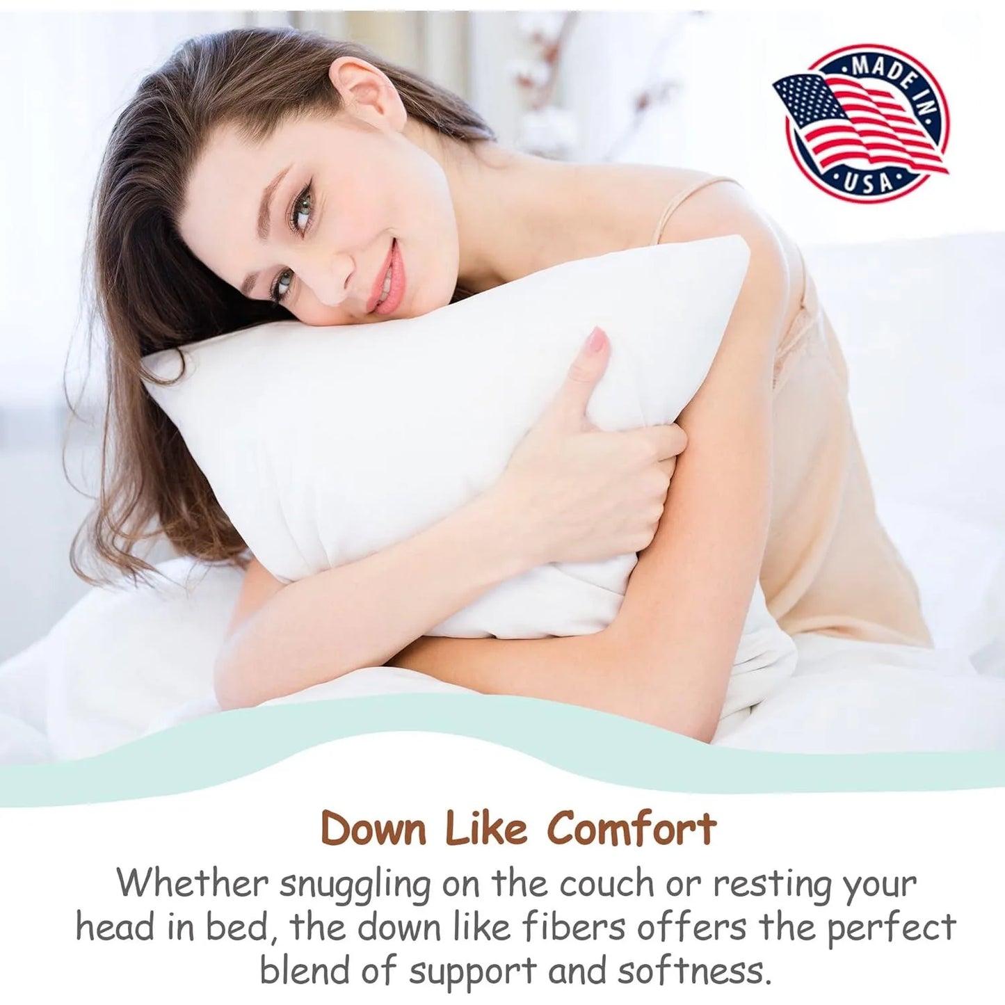 Fabric Count Synthetic Down Pillow Insert Down Alternative