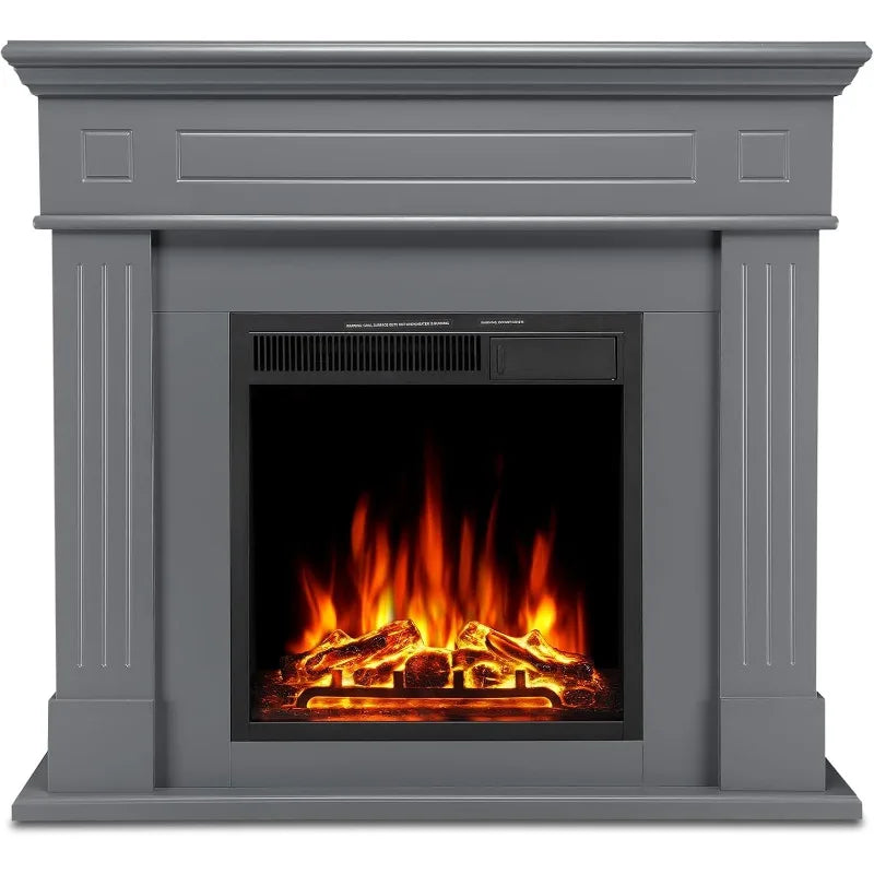 XMSJH Electric Fireplace Heater with Adjustable LED Flame Remote