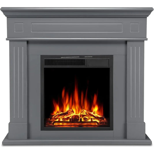 XMSJH Electric Fireplace Heater with Adjustable LED Flame Remote
