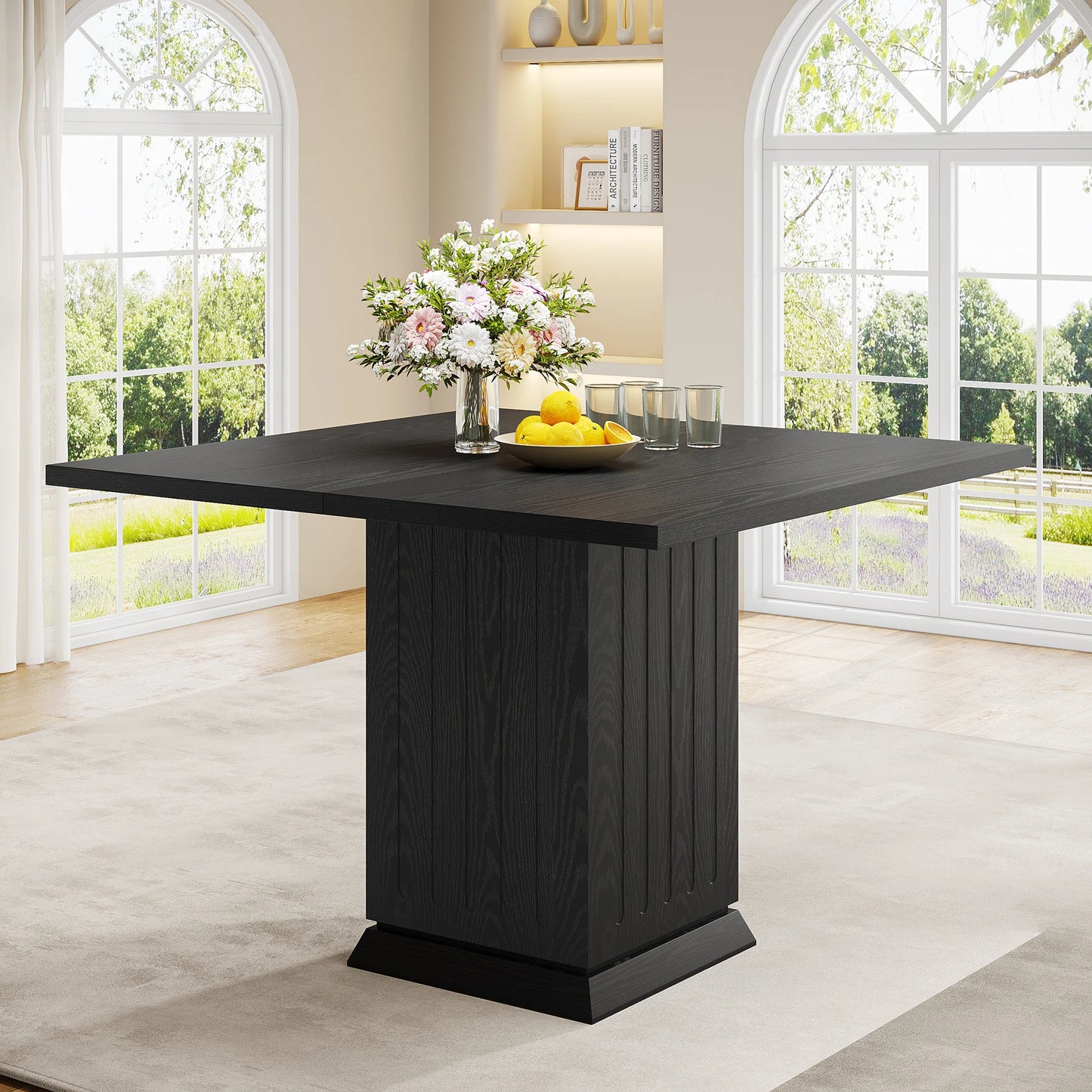 Tribesigns Square Dining Table With Placemats Seats Four