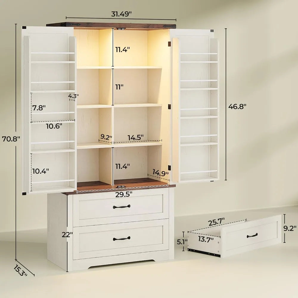 Warm Welcome Decor Kitchen Storage Cabinet Barn Doors