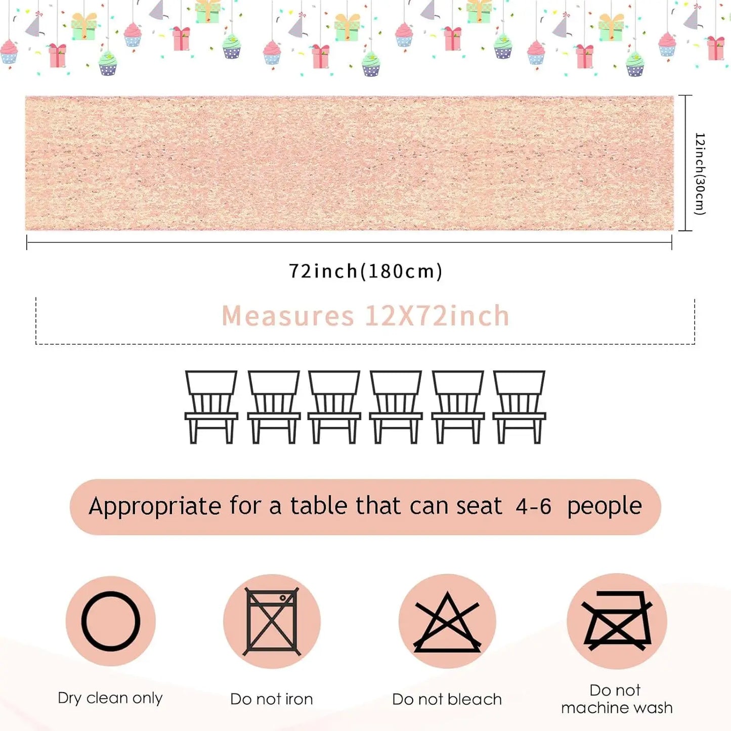 Warm Welcome Decor Sequin Table Runner for Weddings