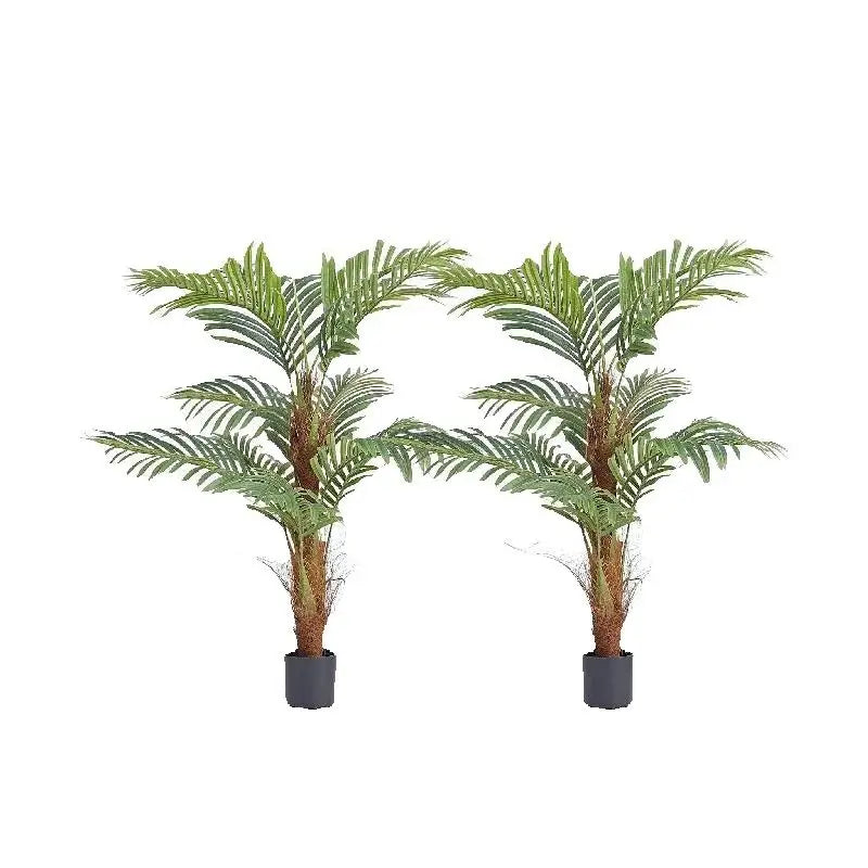 SucceBuy Artificial Palm Tree 4/5/6 FT Faux Plant Secure PE Material & Anti-Tip Tilt Protection Low-Maintenance Plant for Home