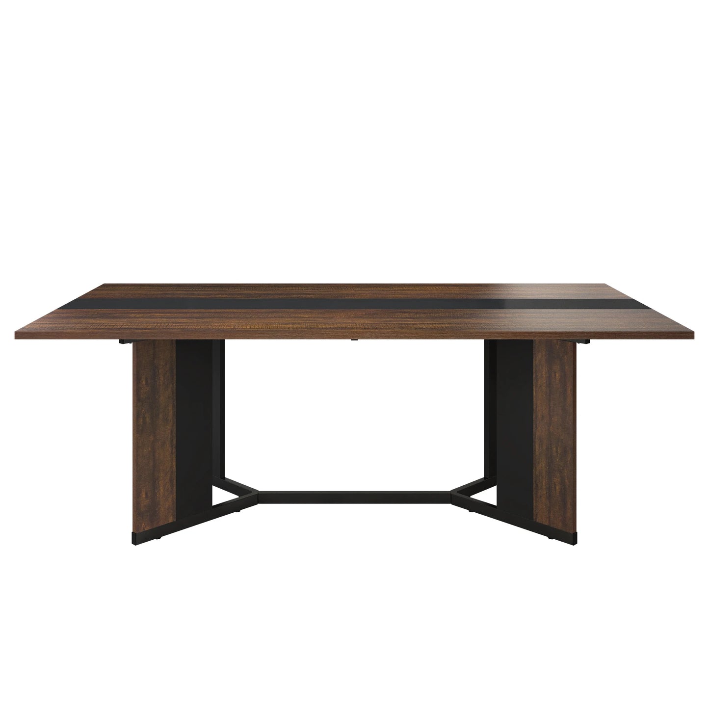 Warm Welcome Decor Dining Table Wood Tabletop Metal Legs