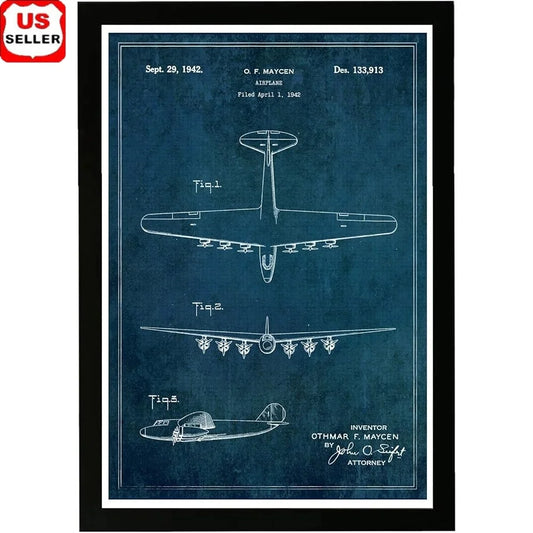 DUTRIEUX Framed Airplanes Wall Art Print Vintage Photo