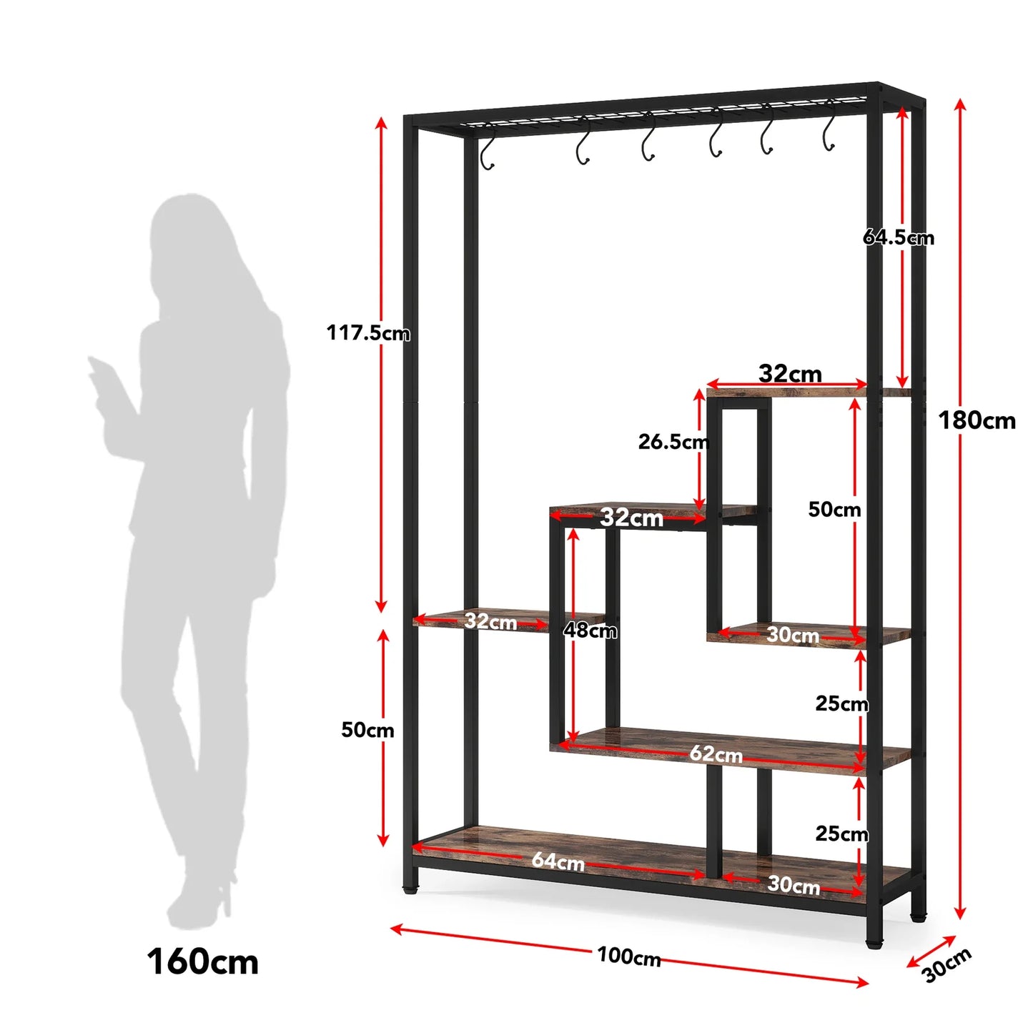 Tribesigns 5 Tier Indoor Plant Stand Metal Shelf Unit