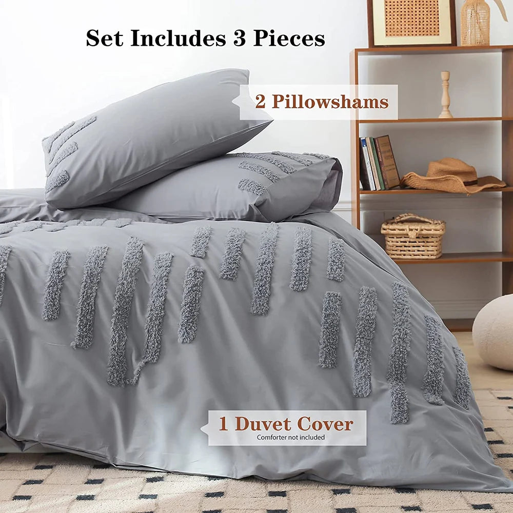 Simple Opulence 100 Cotton Bedding Set 3 Piece Duvet Cover