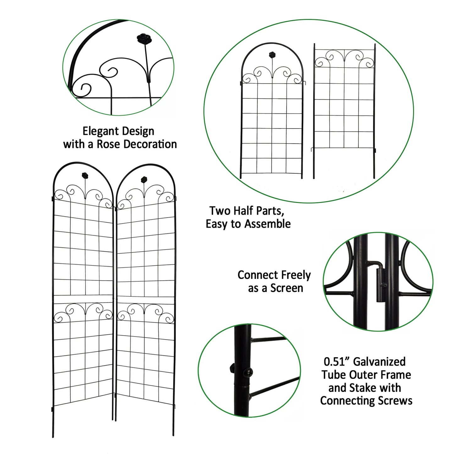Metal Garden Trellis For Climbing Plants 4 Pack Outdoor
